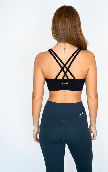 Move Cross Top Sports Bra Black