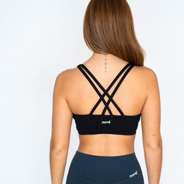 Move Cross Top Sports Bra Black