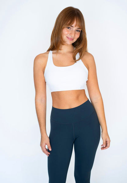 Move Cross Top Sports Bra White