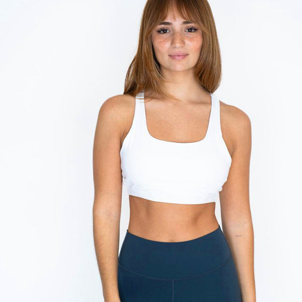 Move Cross Top Sports Bra White